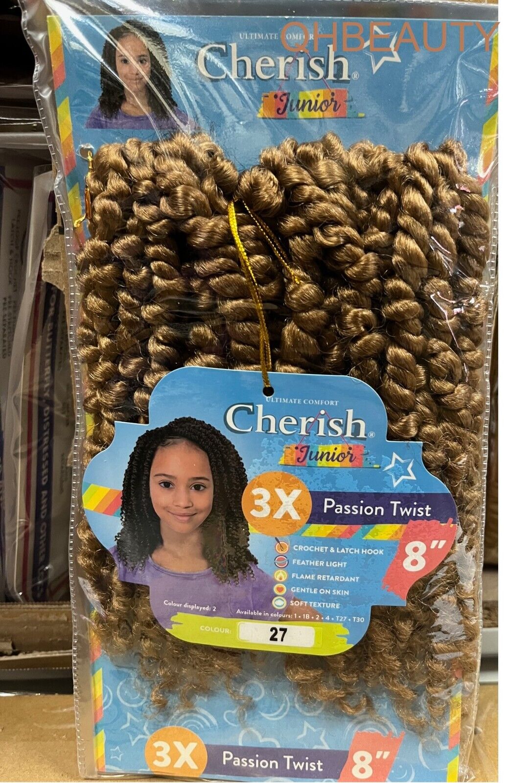 CHERISH SYNTHETIC JUNIOR KIDS CROCHET BRAID HAIR EXTENSION - PASSION TWIST 8 ''