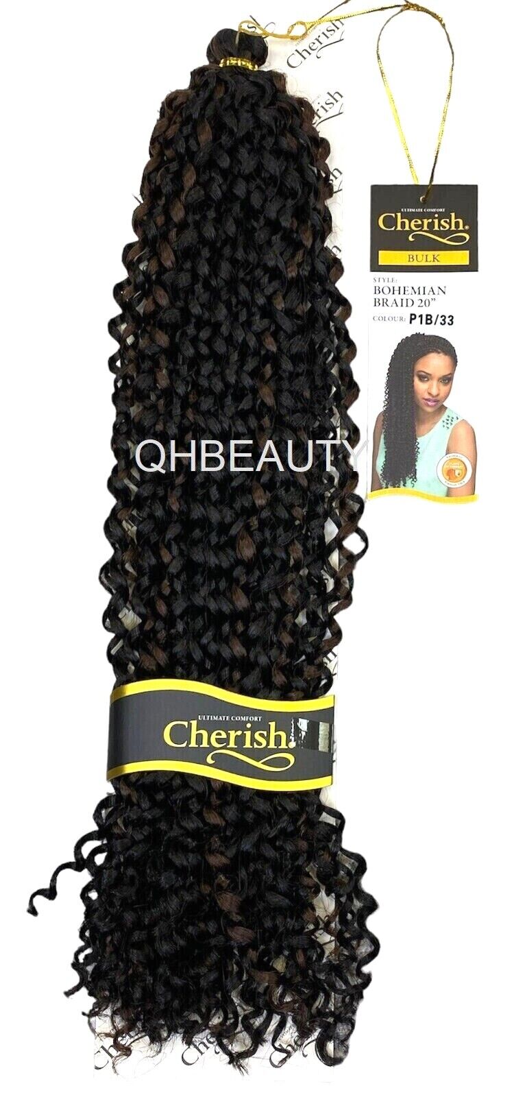 CHERISH SYNTHETIC CROCHET CURLY HAIR EXTENSION BRAID - BOHEMIAN BULK 20 INCH