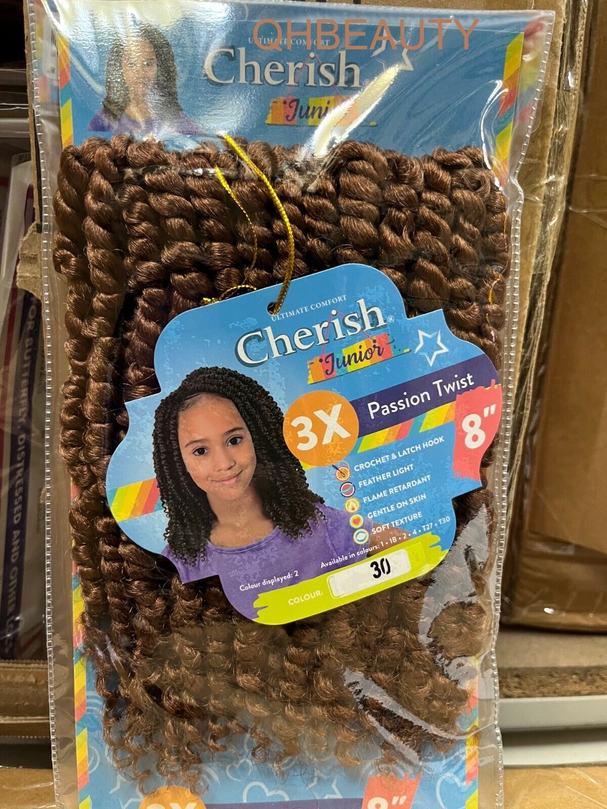 CHERISH SYNTHETIC JUNIOR KIDS CROCHET BRAID HAIR EXTENSION - PASSION TWIST 8 ''