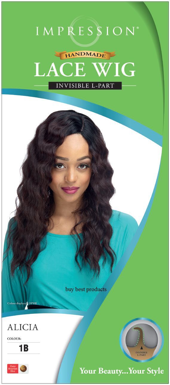 Impression Synthetic Invisible L Part Lace Curly Hair Wig - Alicia