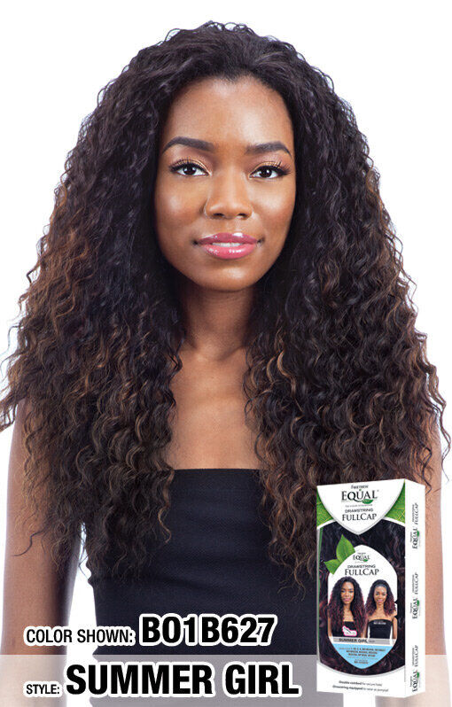 Freetress Equal Synthetic Curly Drawstring Full cap Hair Wig - SUMMER GIRL