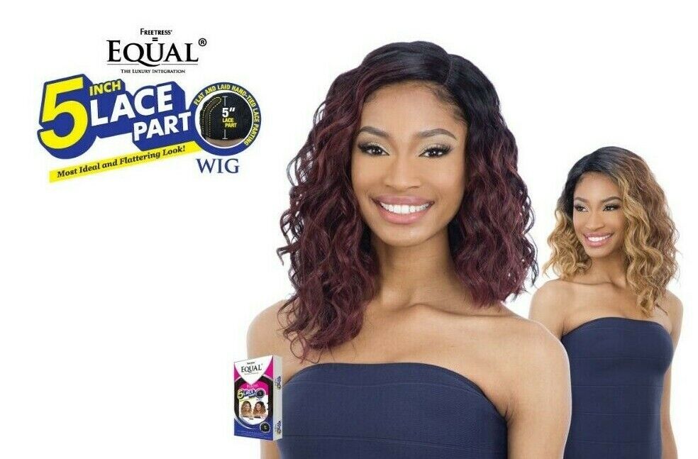 FREETRESS EQUAL SYNTHETIC HAIR 5 INCH LACE PART SHORT CURLY HAIR WIG - VAVA