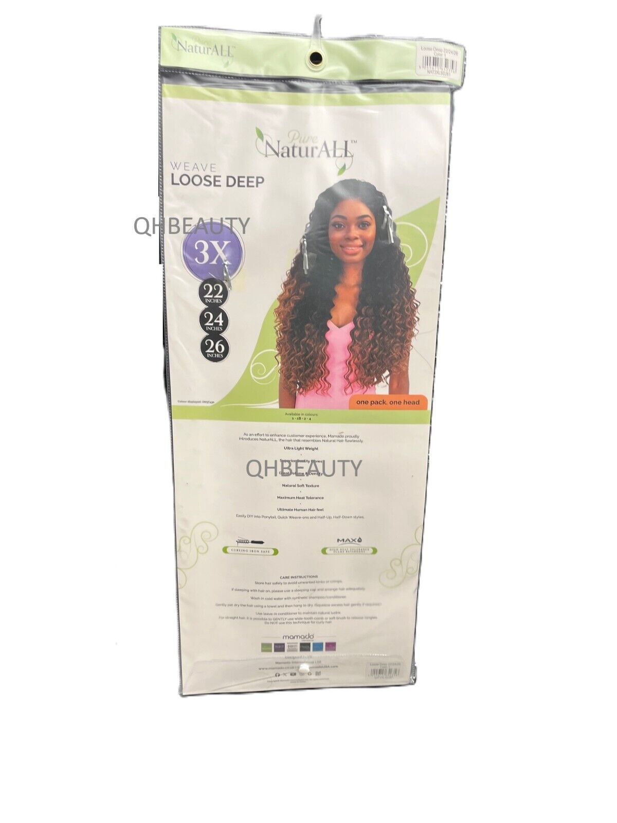 NaturALL SYNTHETIC CURLY HAIR EXTENSION 3 PCS WEAVE - LOOSE DEEP 22/24/26 INCHES
