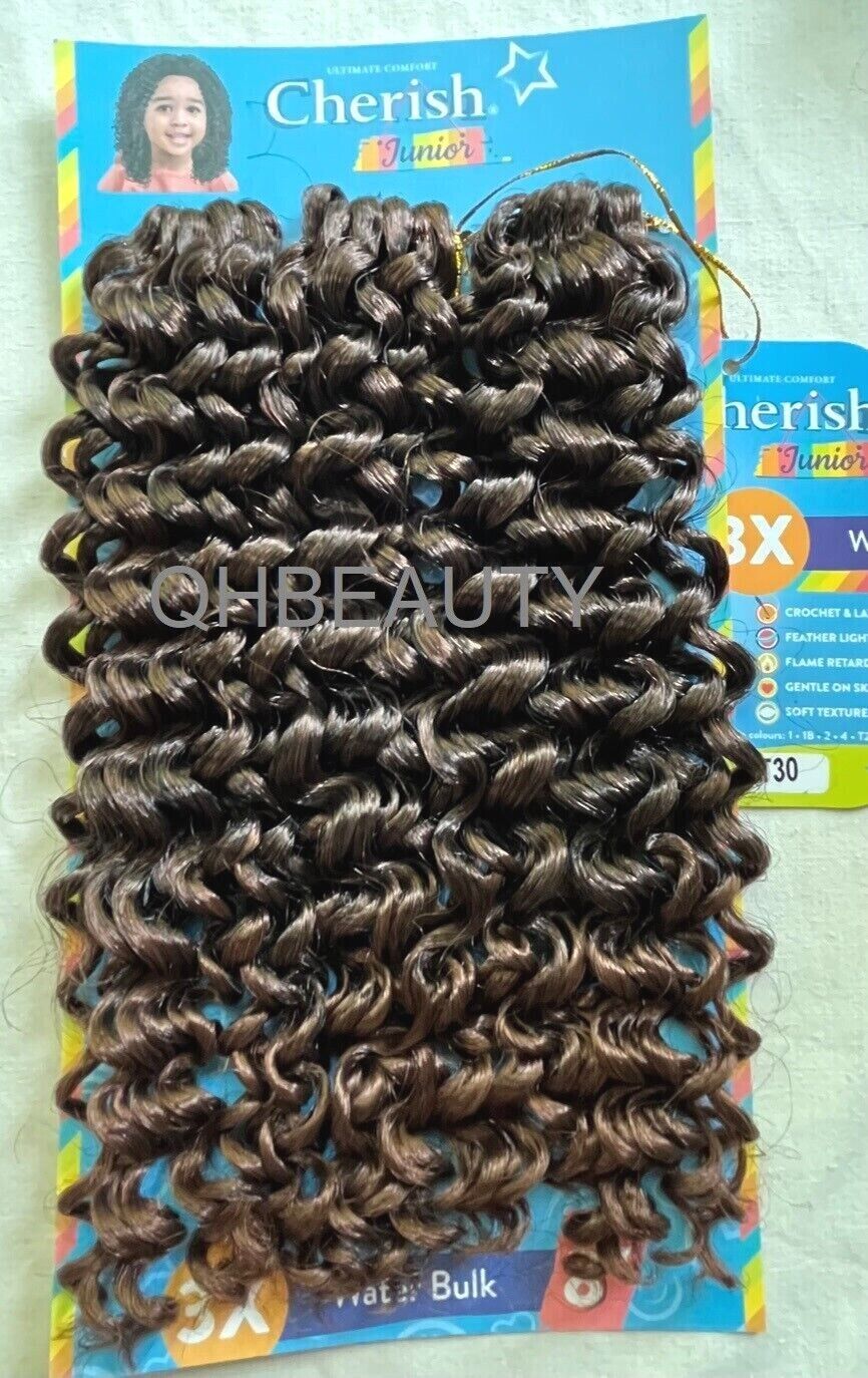 CHERISH SYNTHETIC JUNIOR KIDS CROCHET BRAID HAIR EXTENSION - 3 X WATER BULK 8''