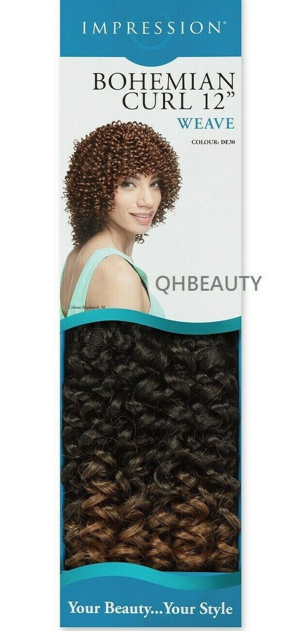 IMPRESSION SYNTHETIC SHORT CURLY HAIR EXTENSION WEAVE - BOHEMIAN CURL12 INCH