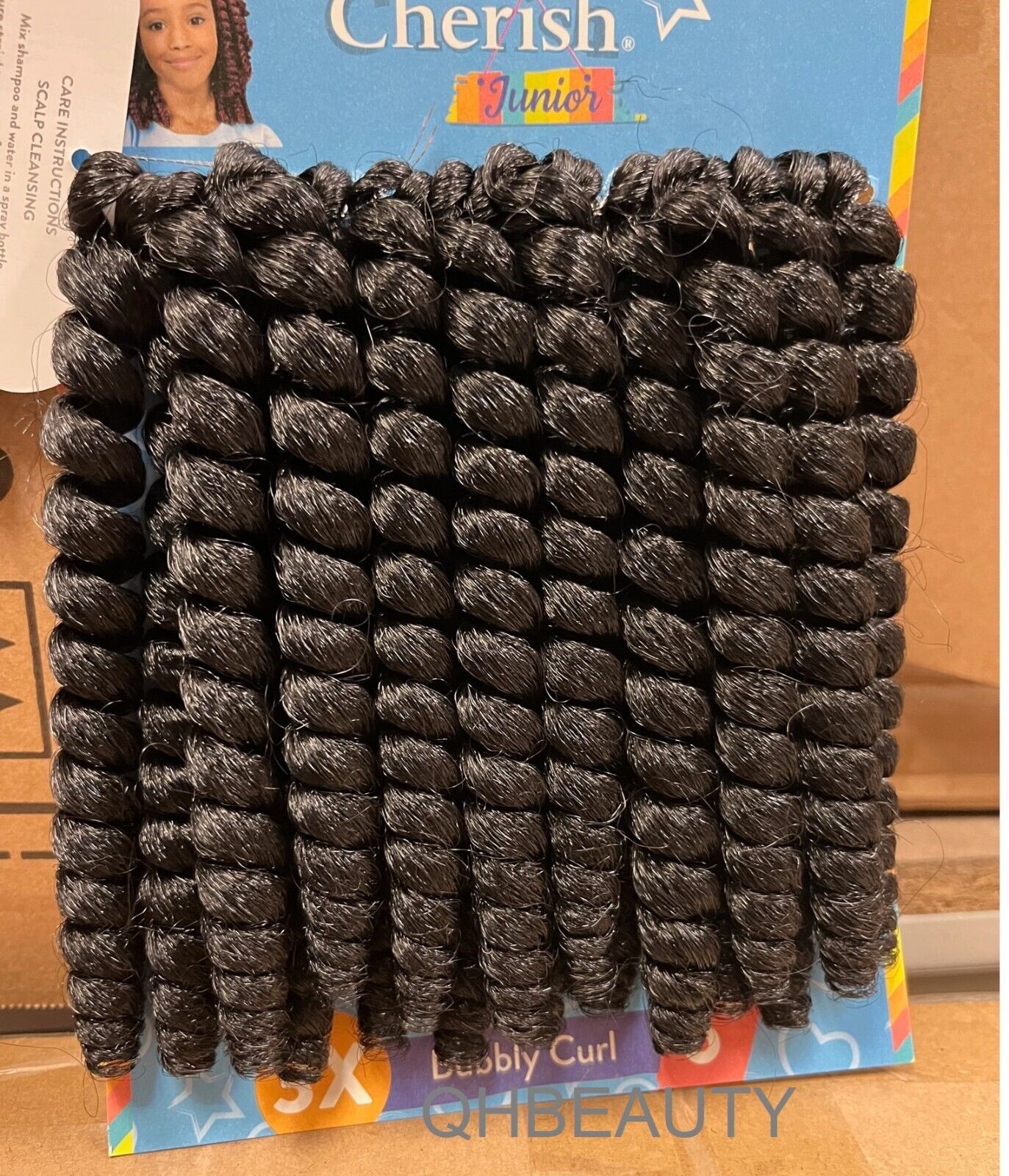 CHERISH SYNTHETIC JUNIOR KIDS CROCHET BRAID HAIR EXTENSION - BUBBLY CURL 6 INCH