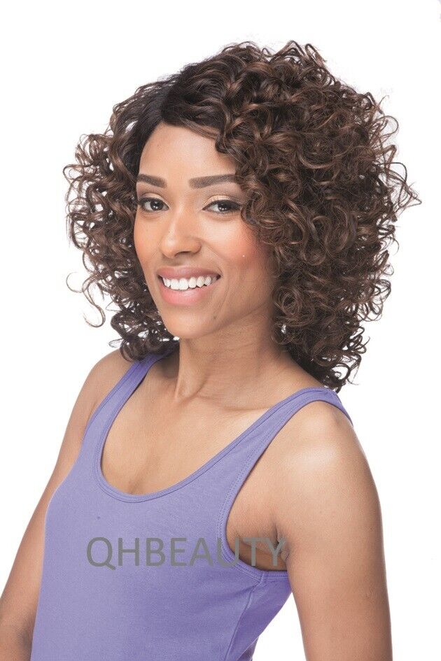Impression Synthetic Hand Made Invisible L Part Curly Hair Lace Wig - MIA