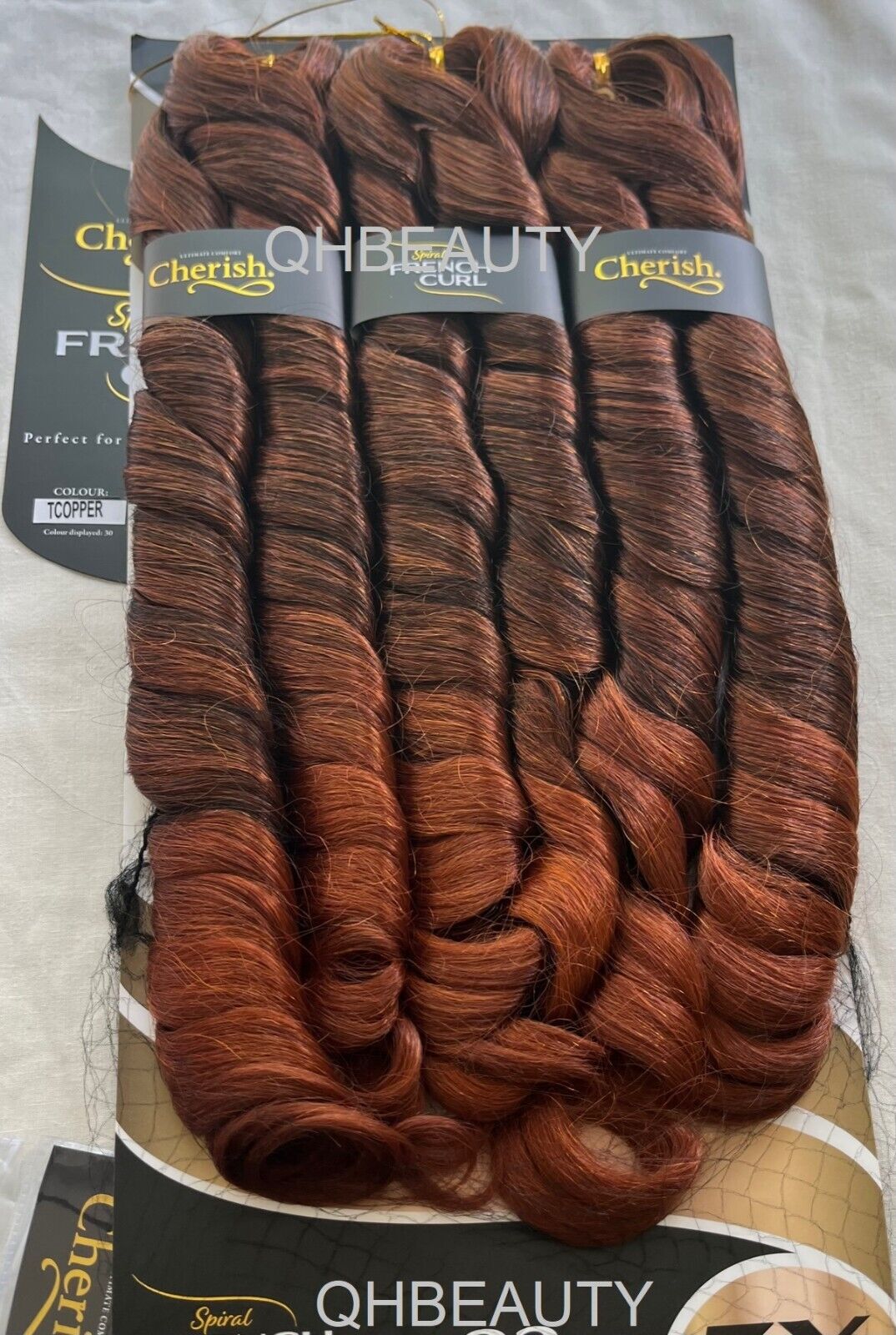 CHERISH SYNTHETIC CURLY HAIR EXTENSION BRAID - 3 x SPIRAL FRENCH CURL 28 INCHES