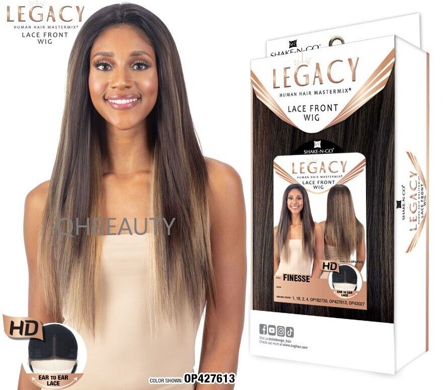 Shake N Go Legacy Human Mastermix Long Straight HD Lace Front Hair Wig - FINESSE
