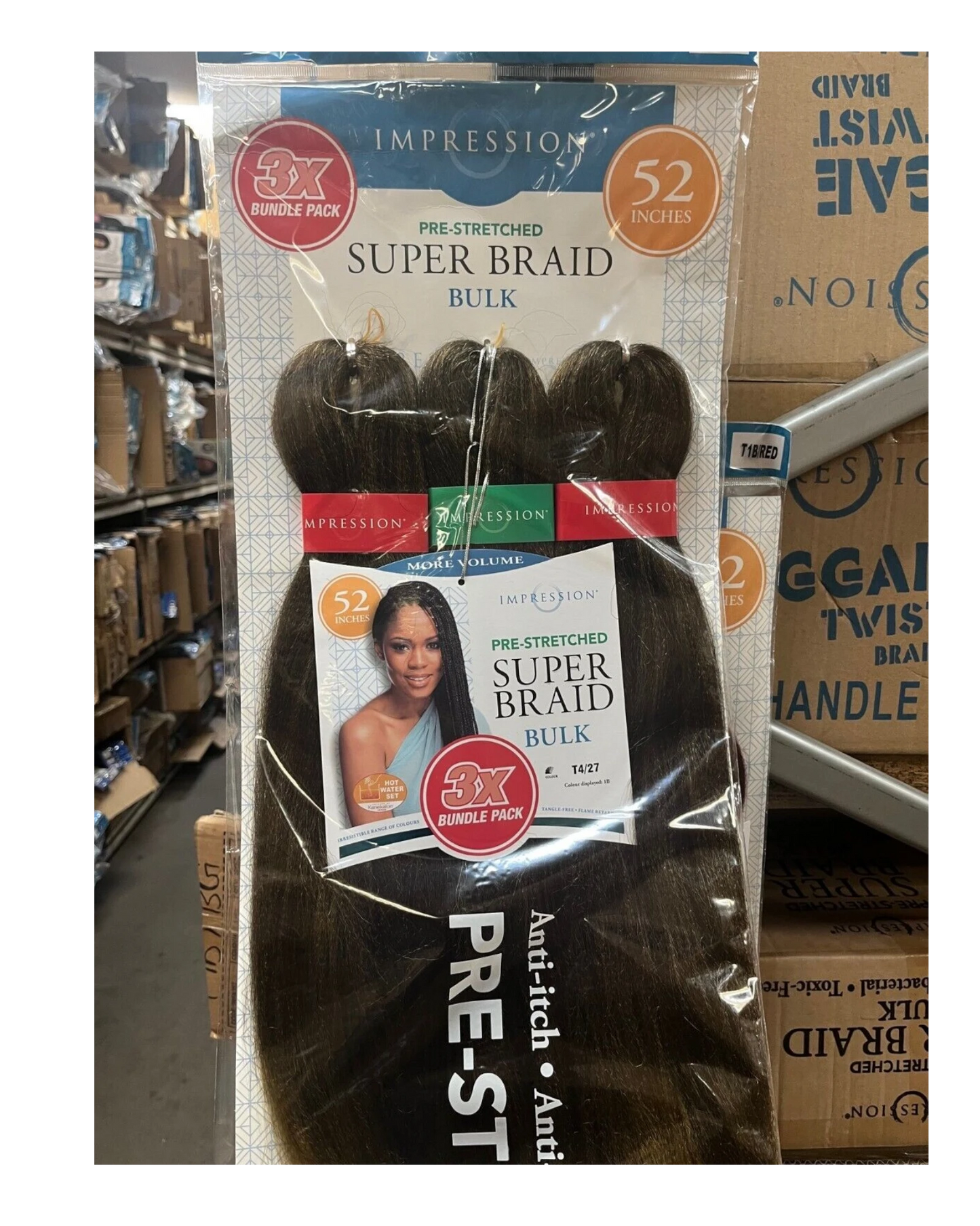 Impression Synthetic 3 X Bundle Pack Crochet Hair Extensions - Super Braid 52 "