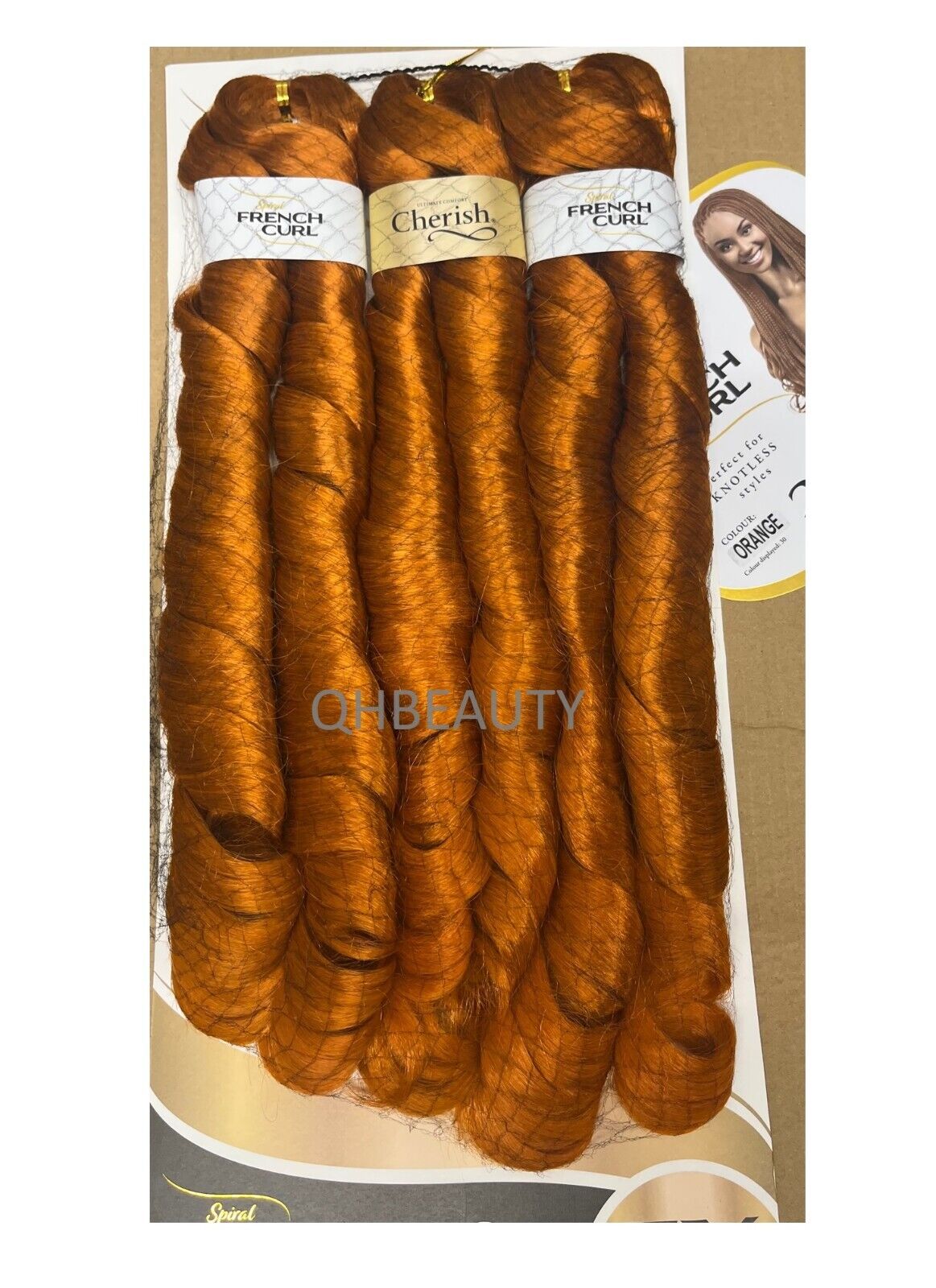 CHERISH SYNTHETIC CURLY SPIRAL HAIR EXTENSION BRAID - 3 x SPIRAL FRENCH CURL 22