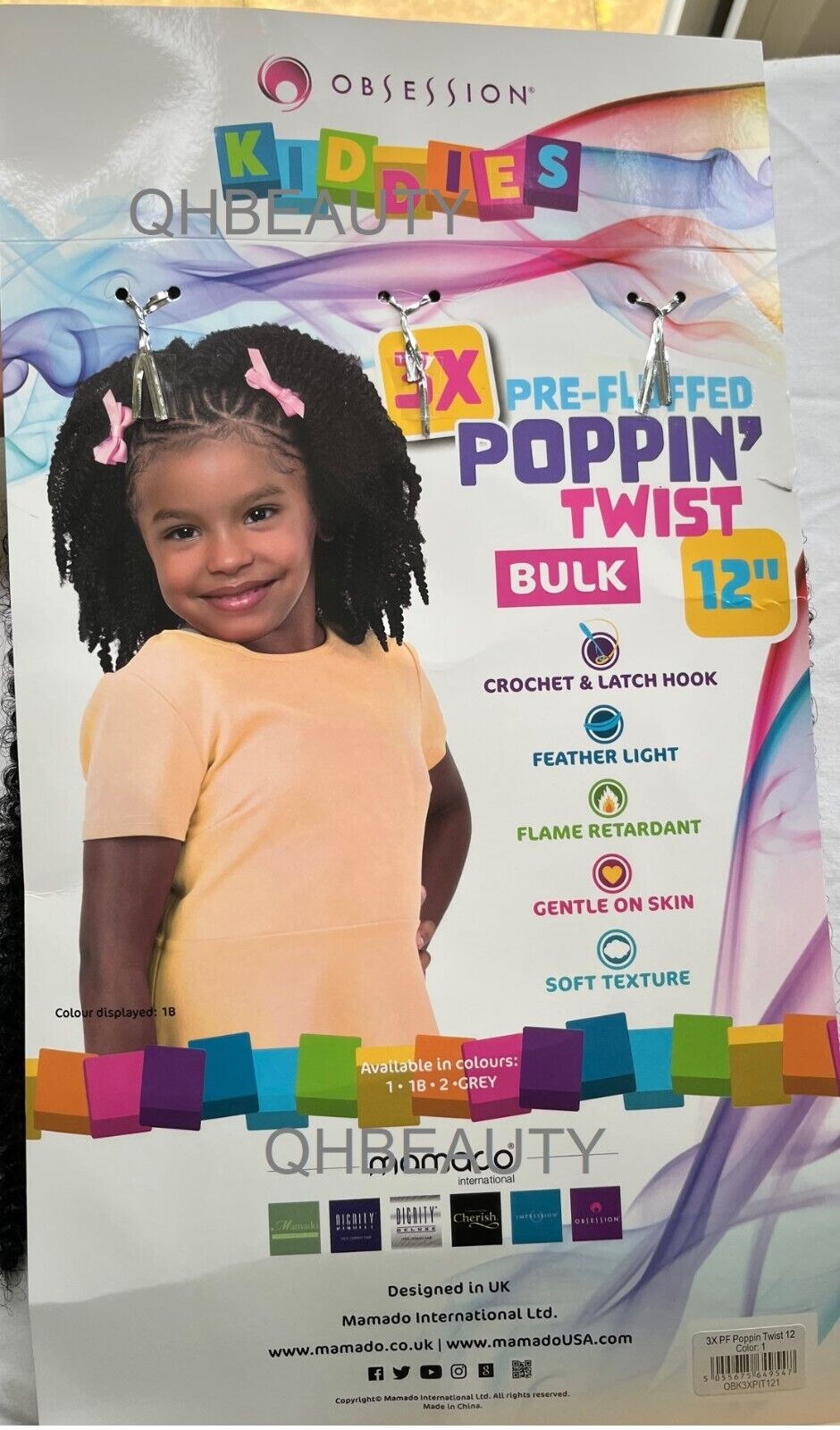OBSESSION SYNTHETIC KIDS CROCHET BRAID HAIR EXTENSION BULK - POPPIN TWIST 12''