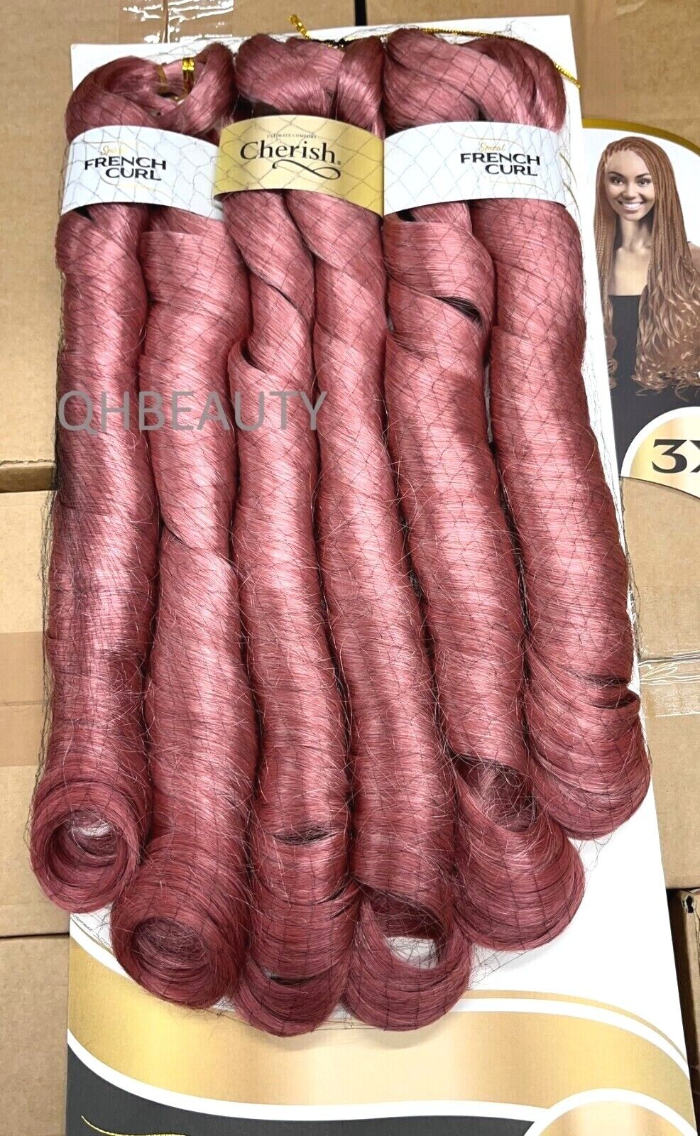 CHERISH SYNTHETIC CURLY SPIRAL HAIR EXTENSION BRAID - 3 x SPIRAL FRENCH CURL 22
