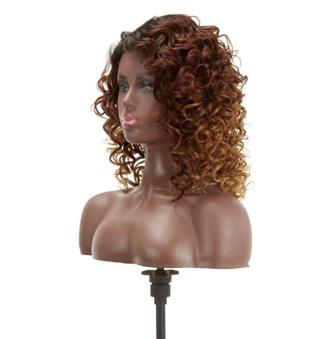 Impression Synthetic Hand Made Invisible L Part Curly Hair Lace Wig - MIA