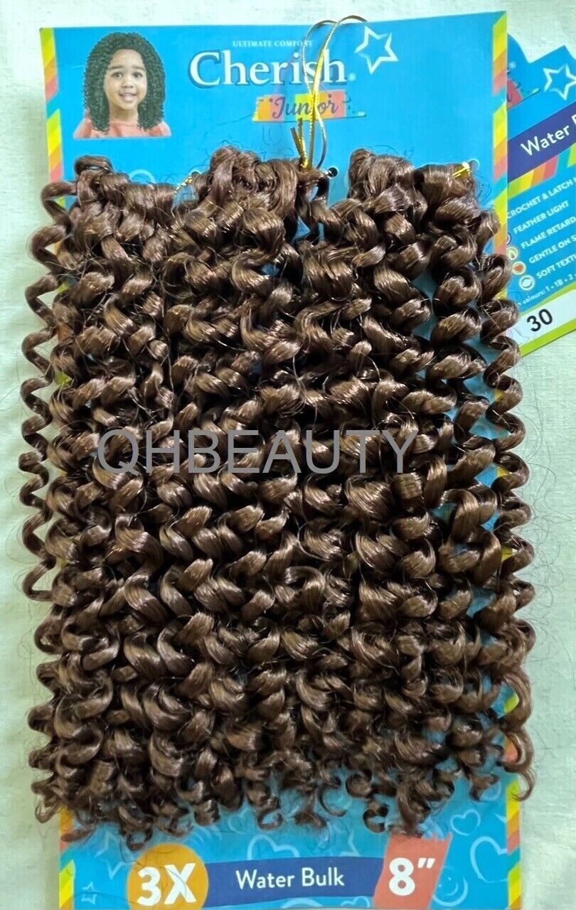 CHERISH SYNTHETIC JUNIOR KIDS CROCHET BRAID HAIR EXTENSION - 3 X WATER BULK 8''
