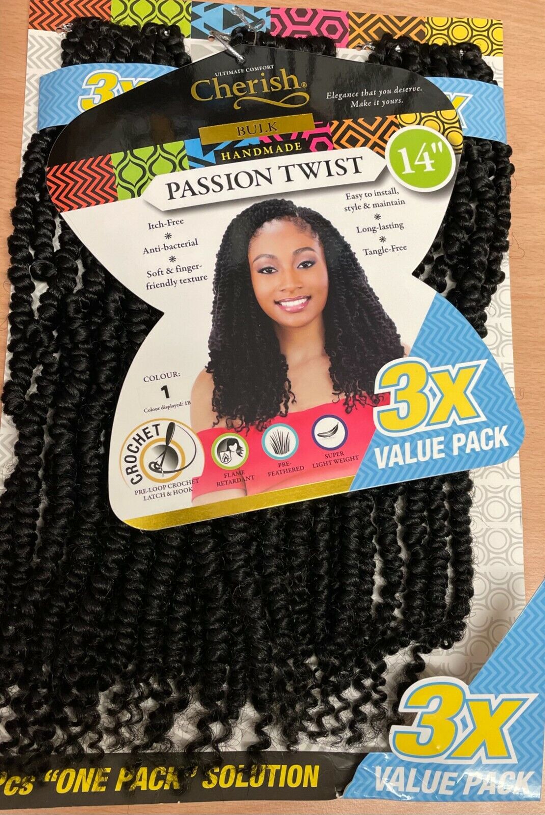 Cherish Synthetic Crochet Braid Hair Extension Handmade 3 x Passion Twist 14"