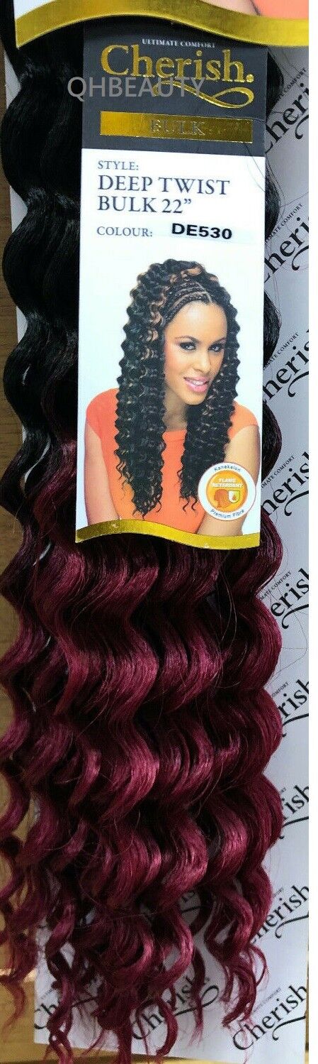 CHERISH SYNTHETIC BULK CROCHET CURLY HAIR EXTENSION BRAIDS - DEEP TWIST 22 INCH
