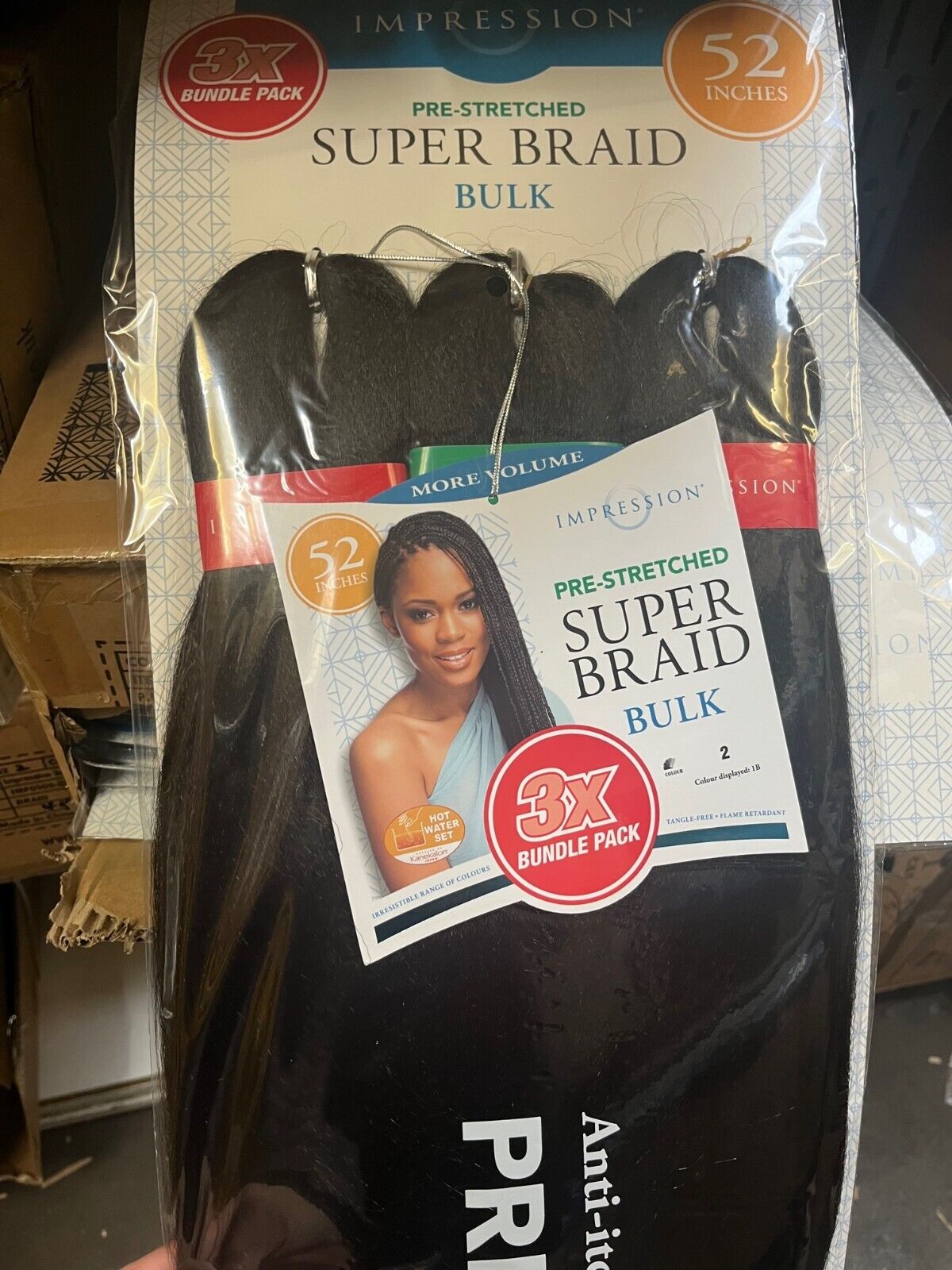 Impression Synthetic 3 X Bundle Pack Crochet Hair Extensions - Super Braid 52 "