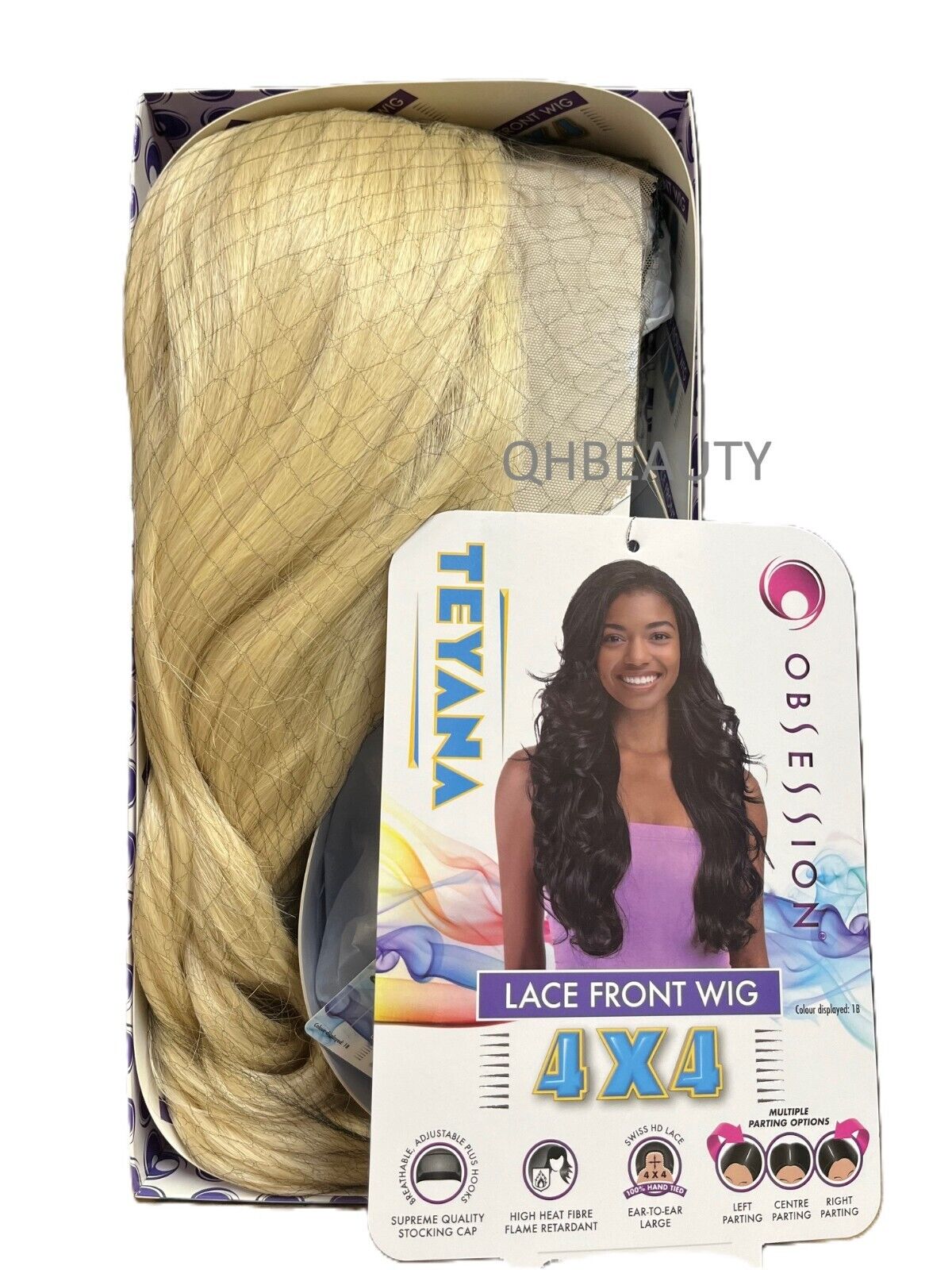 Obsession Synthetic Swiss HD 4x4 Lace Front Free Part Curly Hair Wig - TEYANA