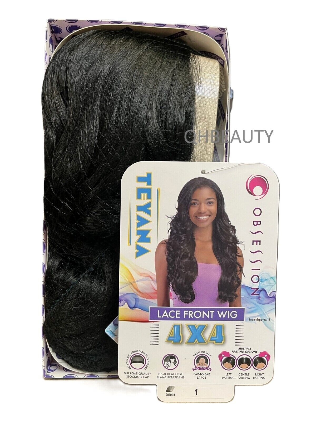 Obsession Synthetic Swiss HD 4x4 Lace Front Free Part Curly Hair Wig - TEYANA