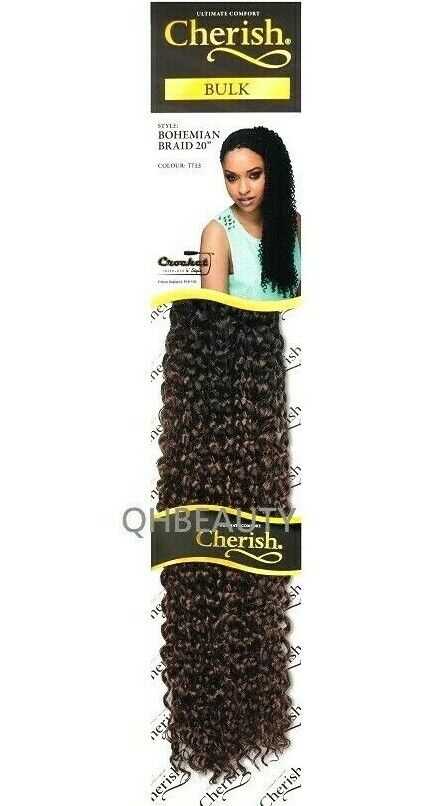 CHERISH SYNTHETIC CROCHET CURLY HAIR EXTENSION BRAID - BOHEMIAN BULK 20 INCH