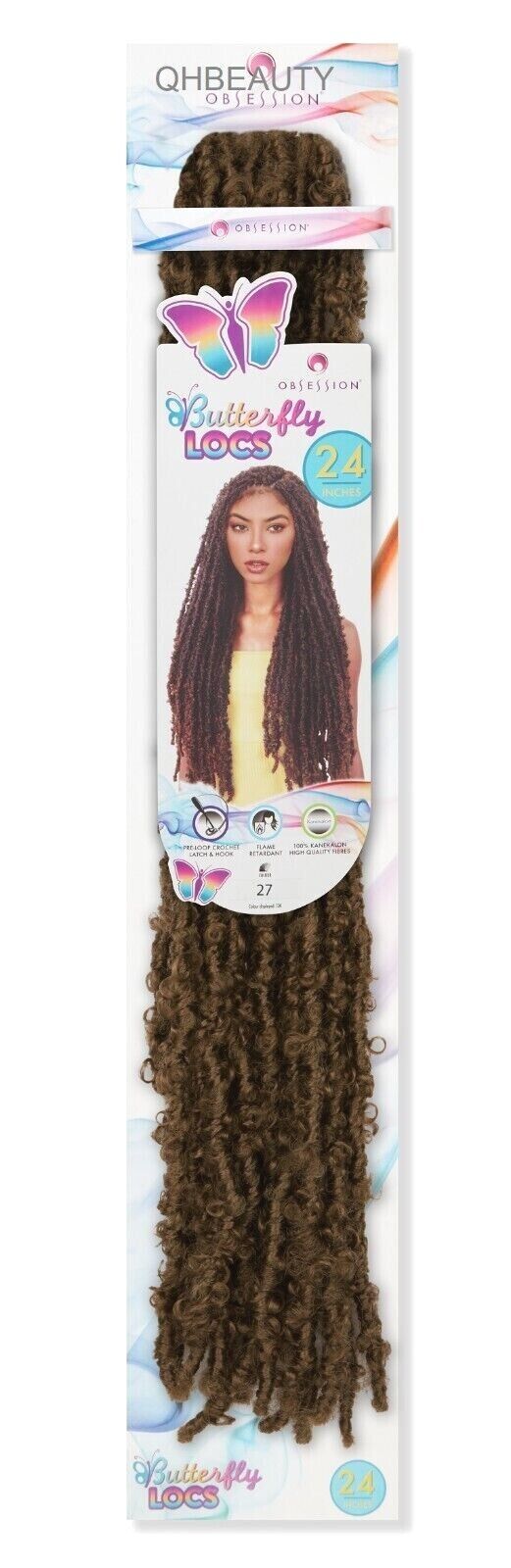 OBSESSION SYNTHETIC CROCHET HAIR EXTENSION PRE LOOP BRAID - BUTTERFLY LOC 24''