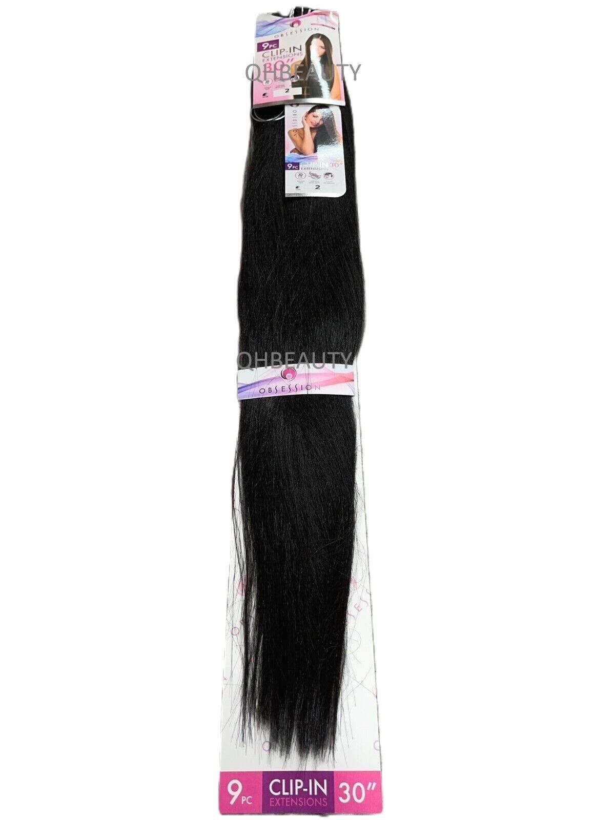 Obsession Tangle Free Long Yaky Straight 9 PC CLIP IN HAIR EXTENSIONS 30 INCHES