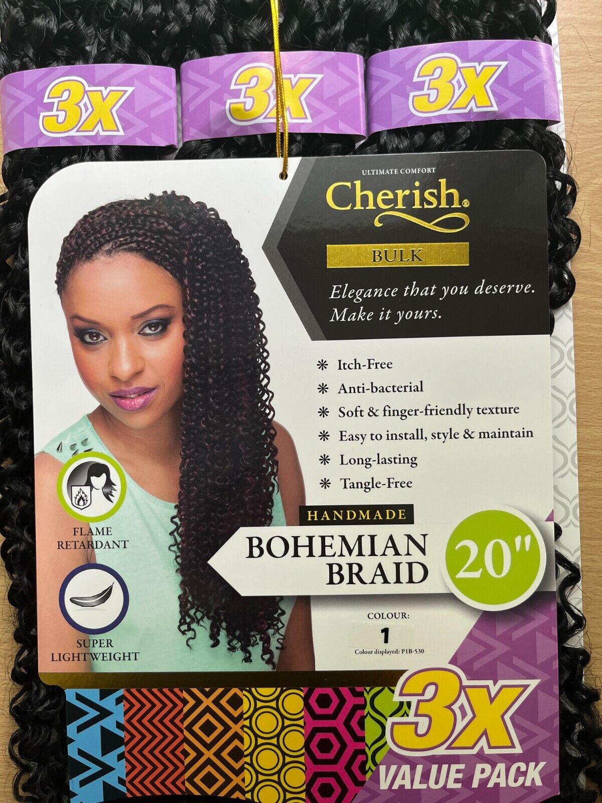 Cherish Synthetic Crochet Hair Extension Handmade 3 x BOHEMIAN BRAID 16 & 20 ''
