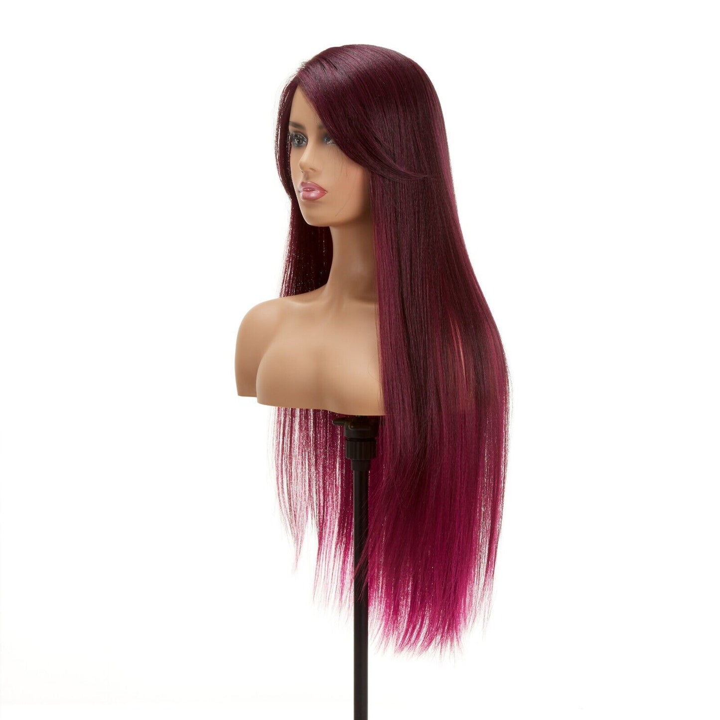 Impression Synthetic Invisible L Part Lace Long Yaky Straight Hair Wig -- RAVEN