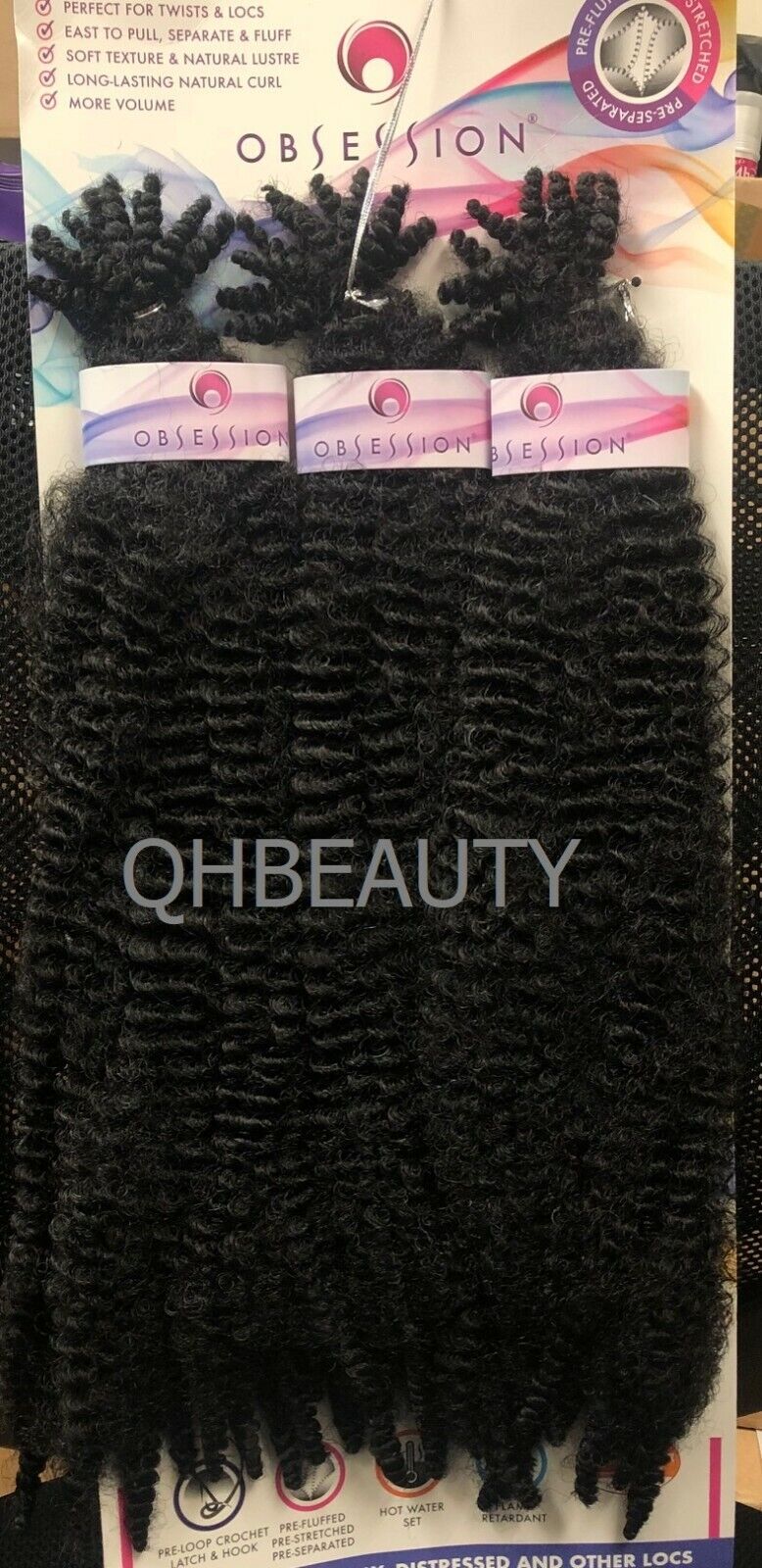 OBSESSION SYNTHETIC CROCHET SOFT BRAID 3X PRE-FLUFFED - POPPIN TWIST 16'' & 20"