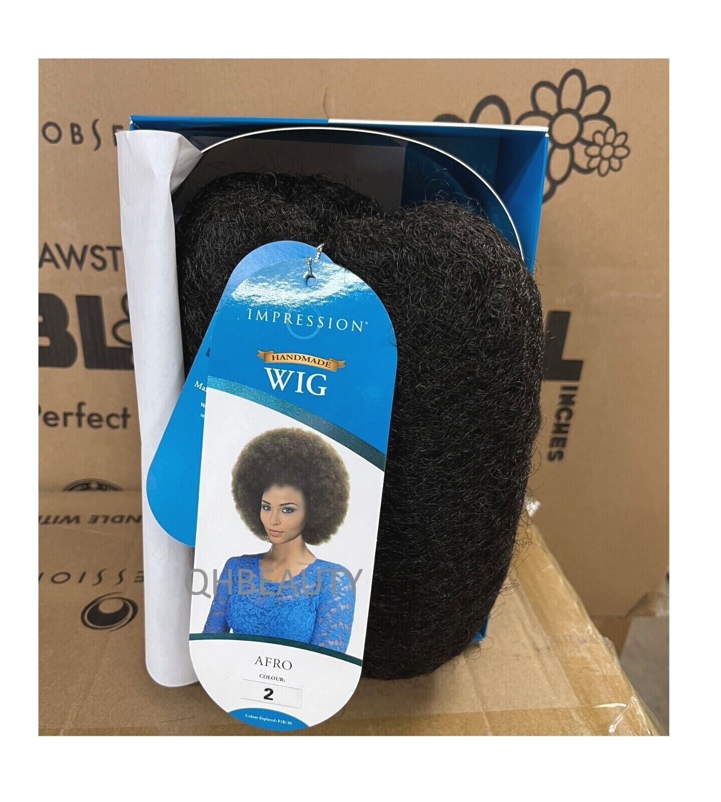 Impression Synthetic Hand Made Cuban Afro Curl Style Hair Wig - AFRO
