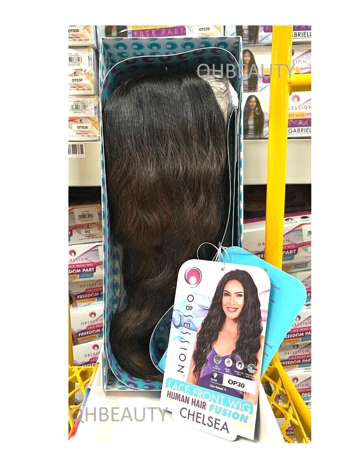 OBSESSION LACE FRONT HUMAN HAIR FUSION NATURAL BODWAVE CURLY HAIR WIG - CHELSEA