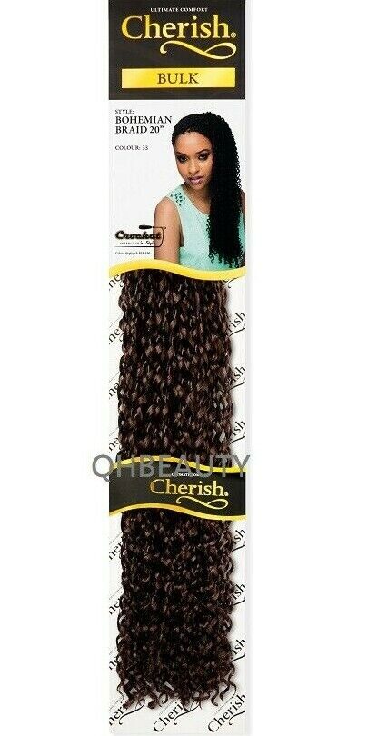 CHERISH SYNTHETIC CROCHET CURLY HAIR EXTENSION BRAID - BOHEMIAN BULK 20 INCH