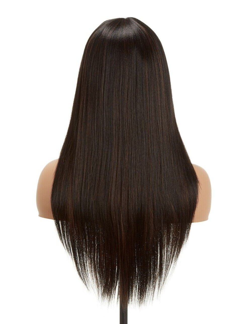 Impression Synthetic Hand Made Long Straight Bangs Hair Wig Alexandra