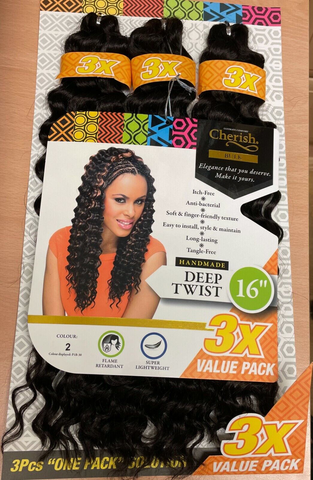 Cherish Synthetic Crochet Braid Hair Extension Handmade 3 x Deep Twist 16"