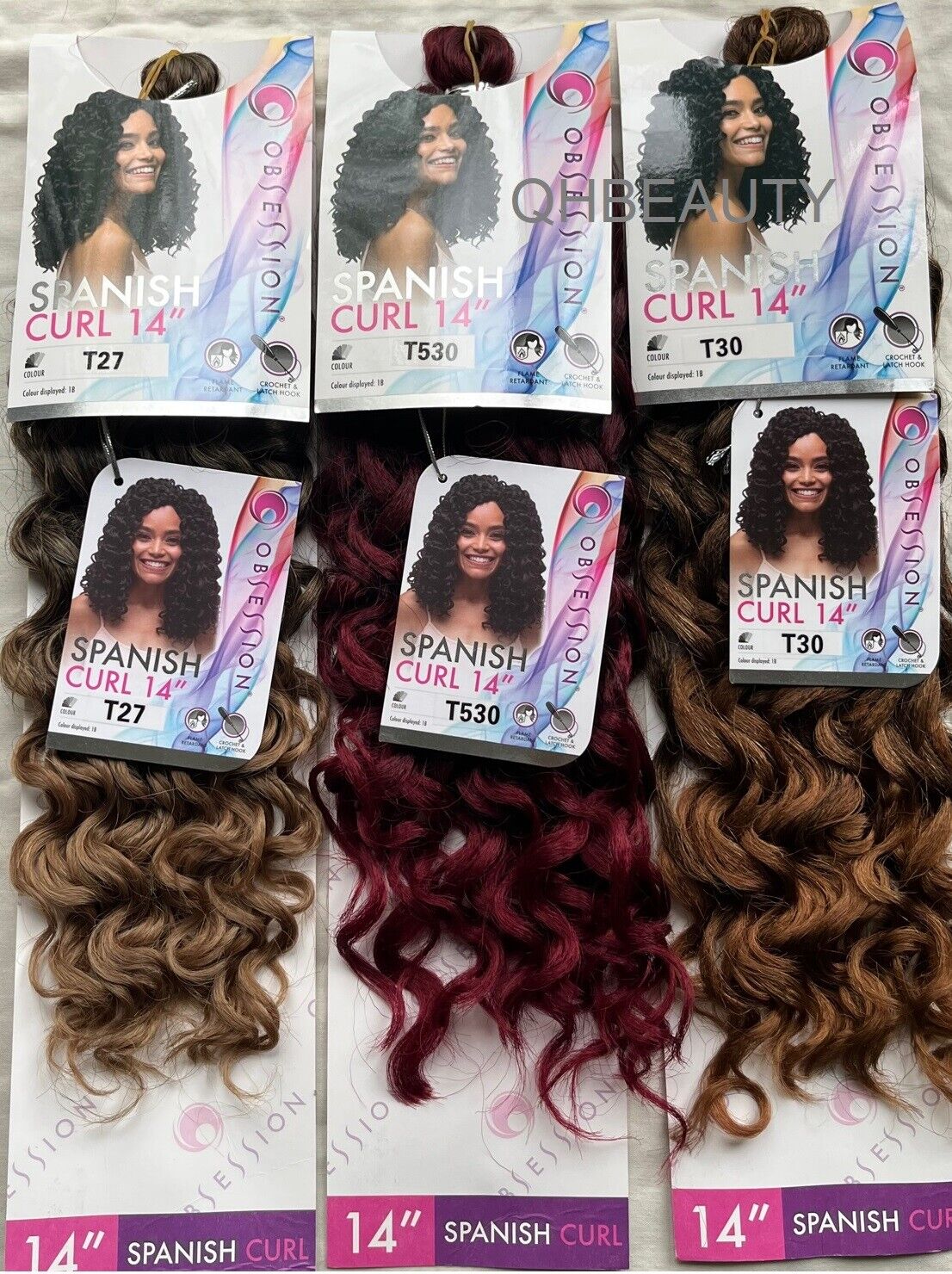 Obsession Synthetic Crochet Braid Curly Hair Extension - Spanish Curl 14 INCH
