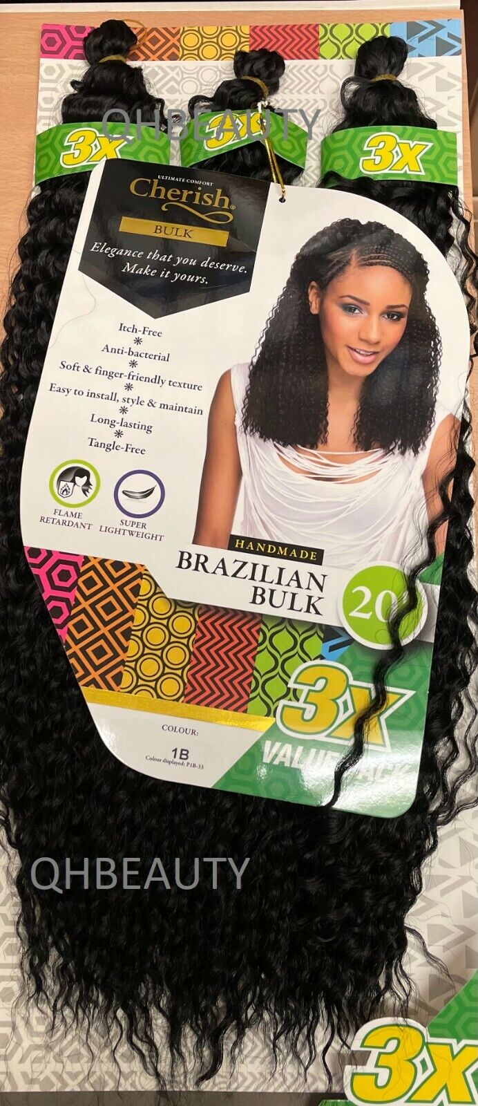 Cherish Synthetic Crochet Braid Hair Extension Handmade 3 x Brazilian Bulk 20"