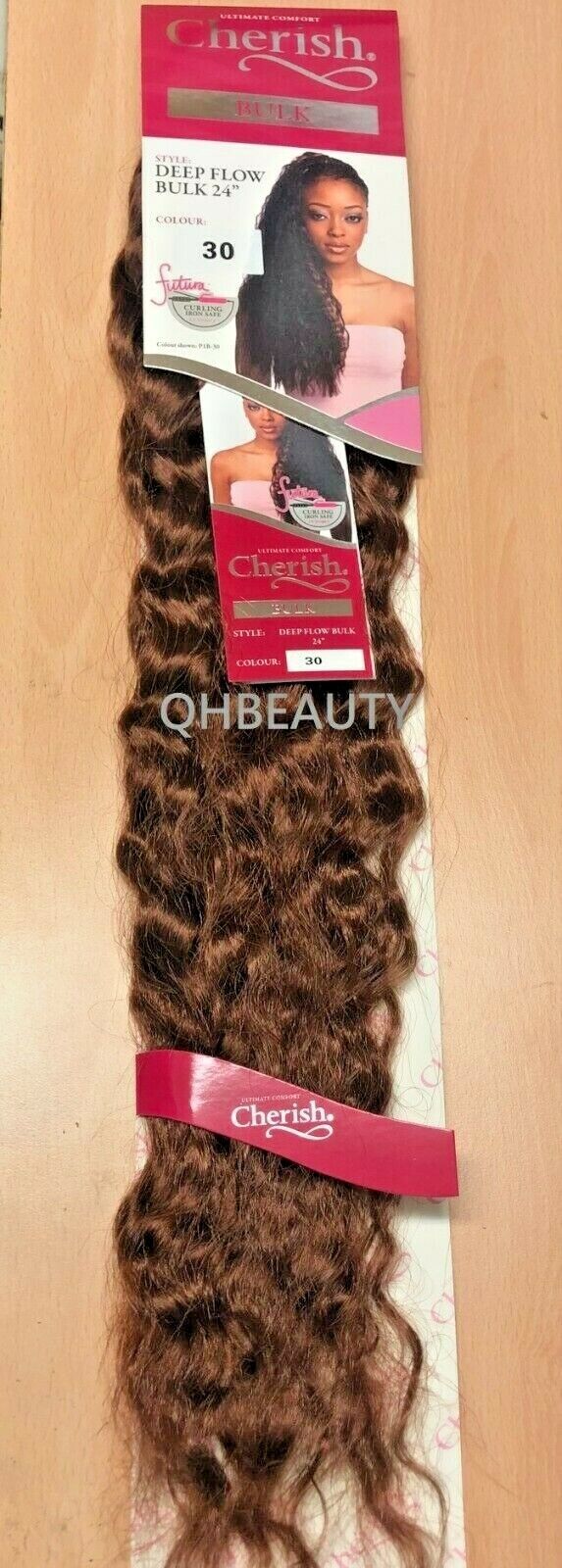 CHERISH SYNTHETIC BULK CROCHET BRAID CURLY HAIR EXTENSION - DEEP FLOW 24 inch