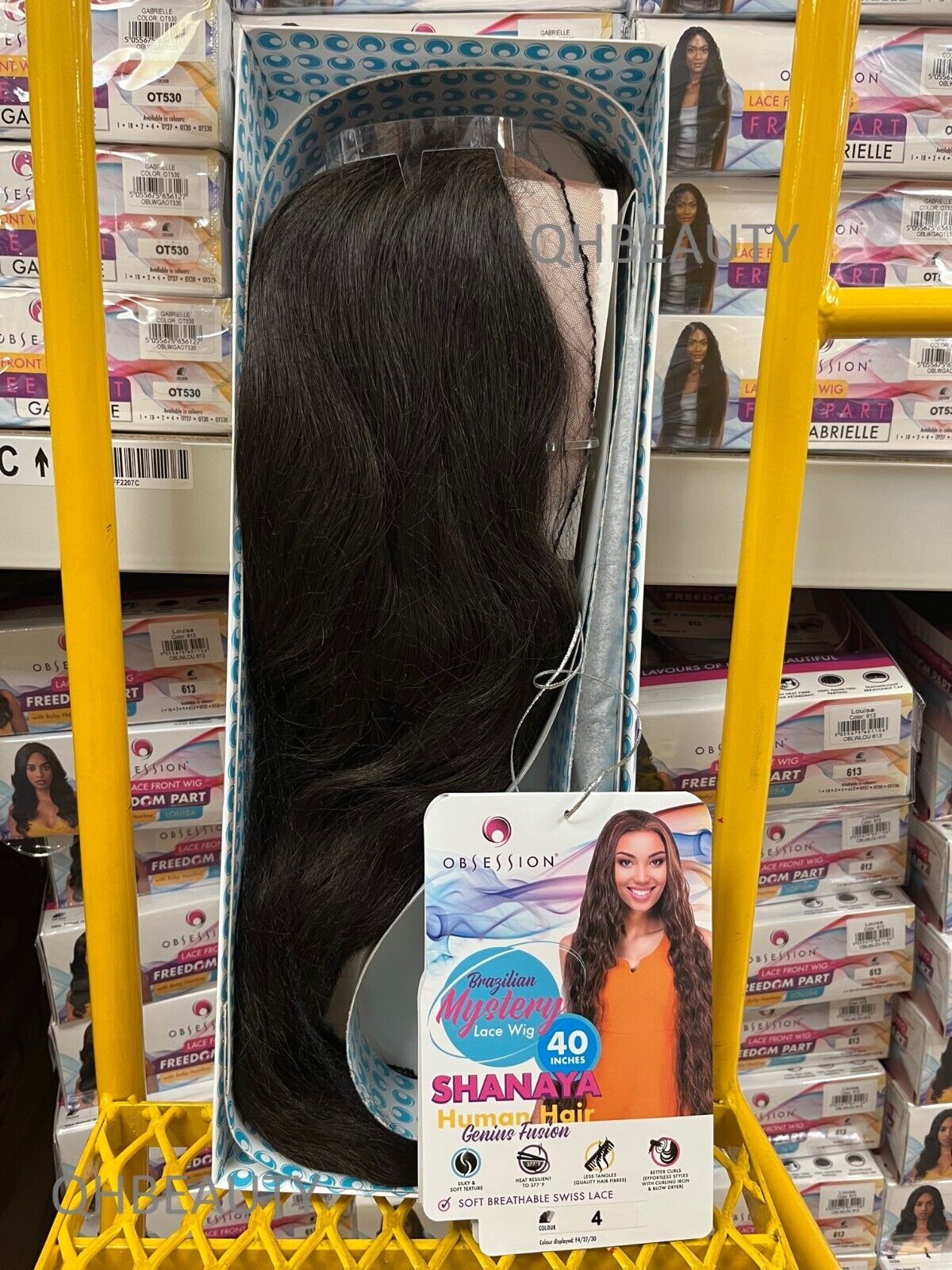 OBSESSION BRAZILIAN FUSION HUMAN HAIR NATURAL LONG CURLY LACE WIG - SHANAYA 40