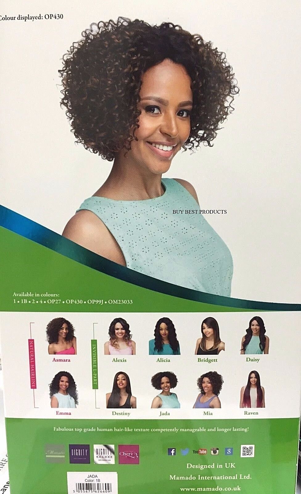 Impression invisible L Part Lace Curly Hair Wig JADA ( Freetress Equal Copy )