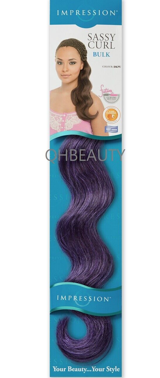 IMPRESSION SYNTHETIC HAIR EXTENSION BRAIDS SASSY CURL BULK 20" ( Freetress Copy)