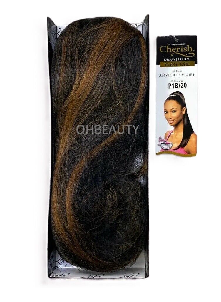 Cherish Synthetic Straight Drawstring Long Natural Ponytail - Amsterdam Girl