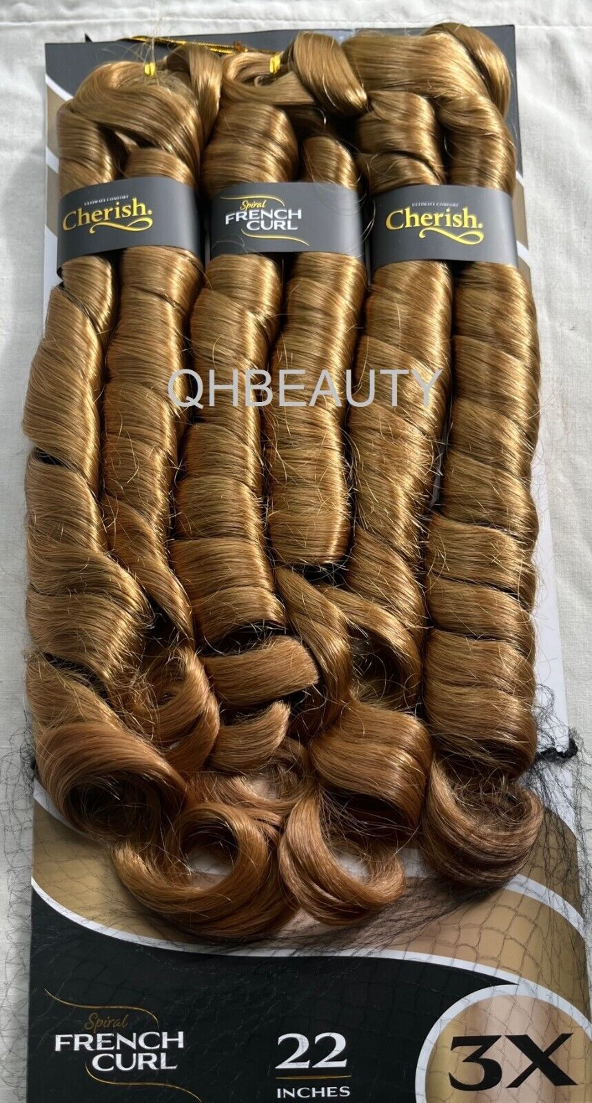 CHERISH SYNTHETIC CURLY SPIRAL HAIR EXTENSION BRAID - 3 x SPIRAL FRENCH CURL 22