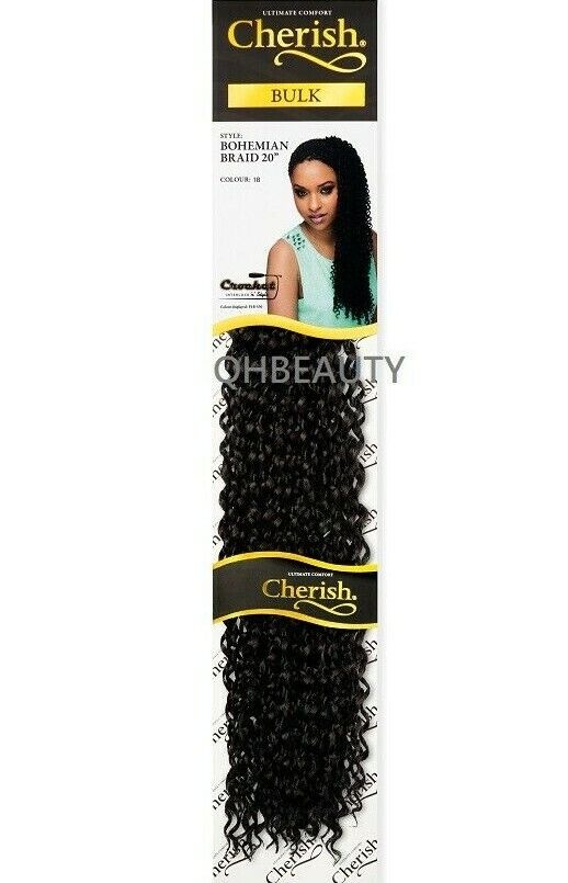 CHERISH SYNTHETIC CROCHET CURLY HAIR EXTENSION BRAID - BOHEMIAN BULK 20 INCH