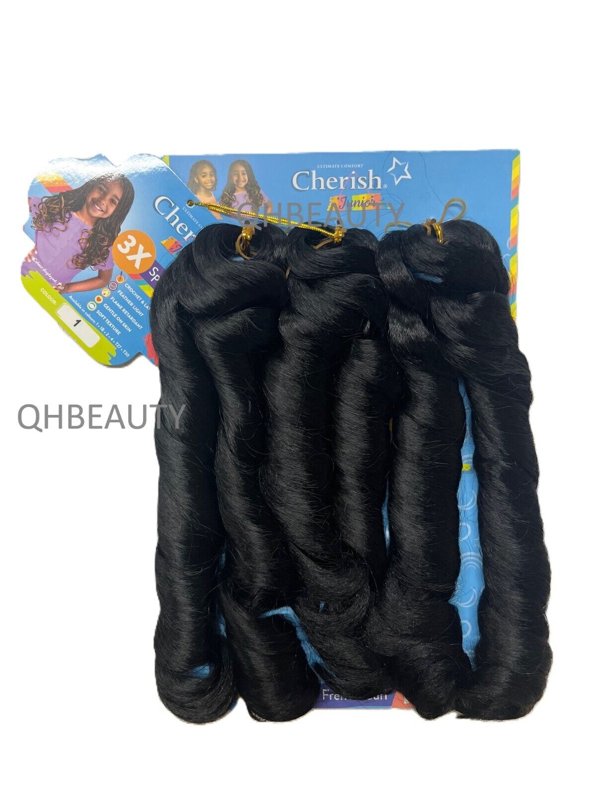CHERISH SYNTHETIC JUNIOR KIDS CROCHET BRAID HAIR EXTENSION - SPIRAL FRENCH CURL 14 ''