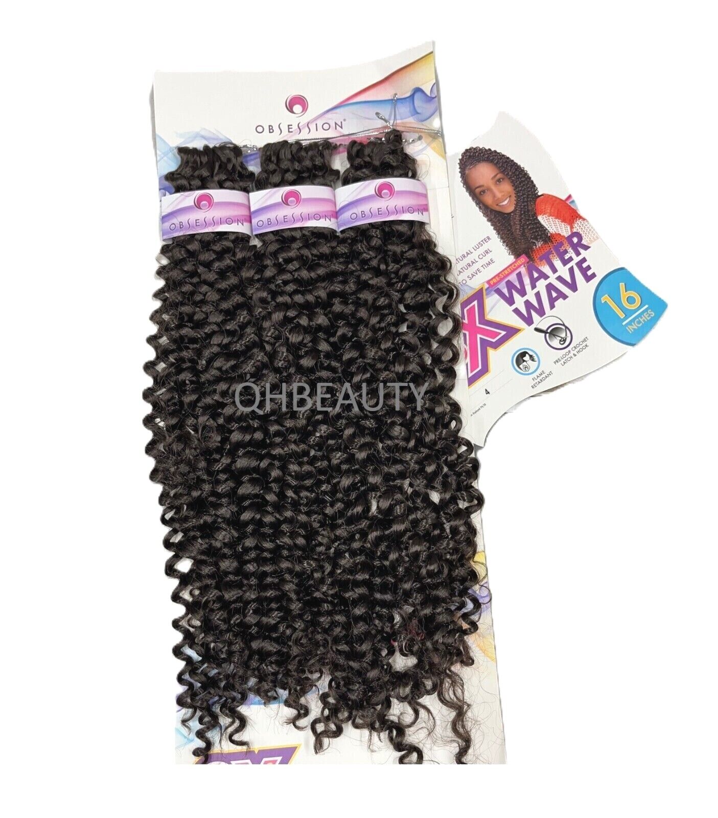 Obsession Synthetic Crochet Tight Curl Hair Extension Braid - WATER WAVE 16 inch