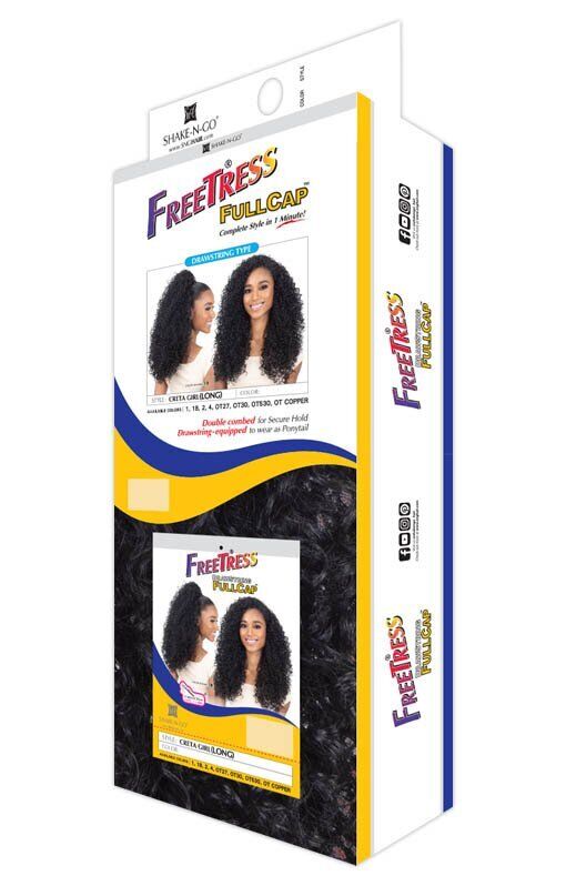Freetress Equal Synthetic Drawstring Full cap Curly Hair Wig - CRETA GIRL (LONG)