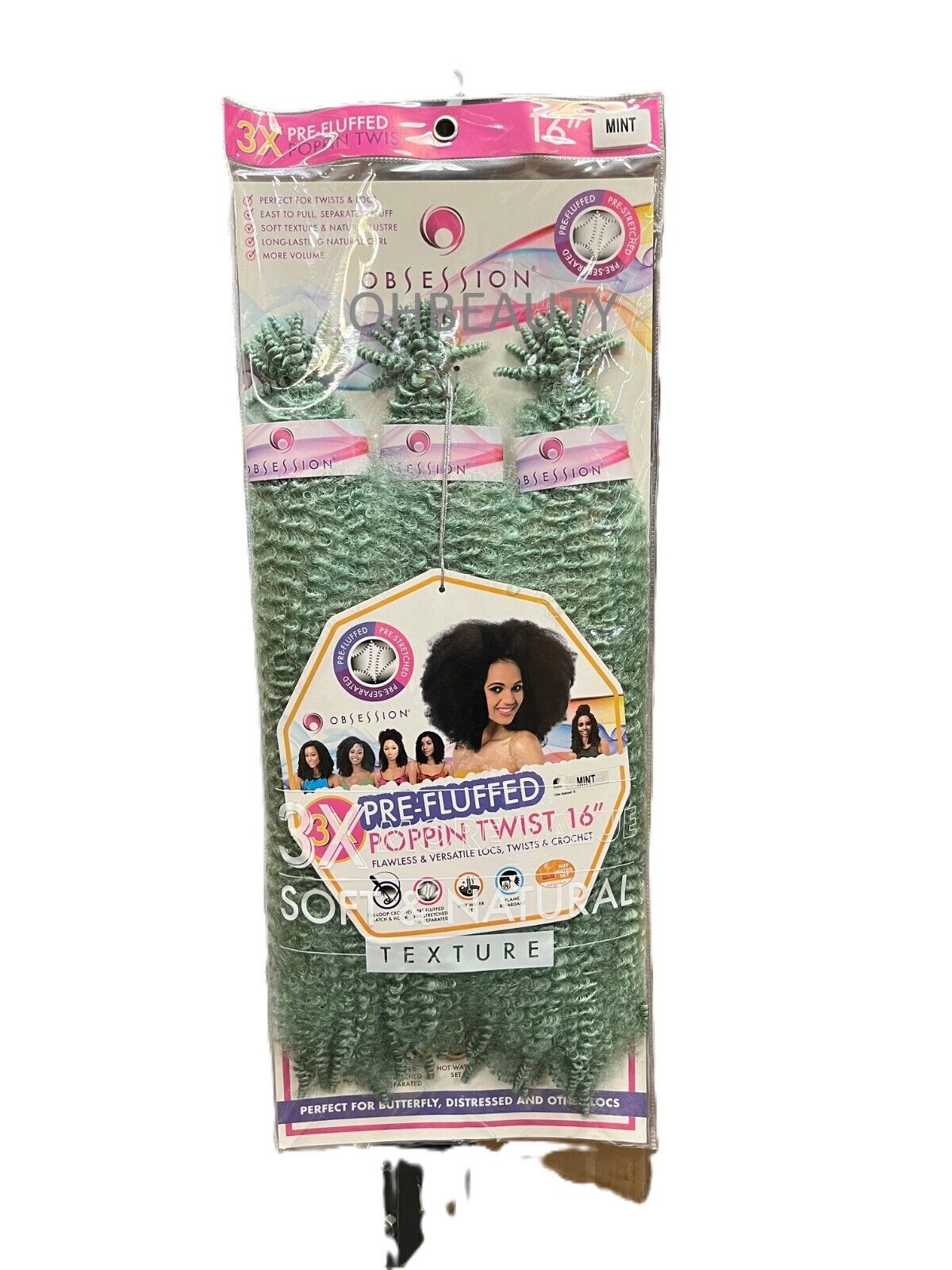 OBSESSION SYNTHETIC CROCHET SOFT BRAID 3X PRE-FLUFFED - POPPIN TWIST 16'' & 20"