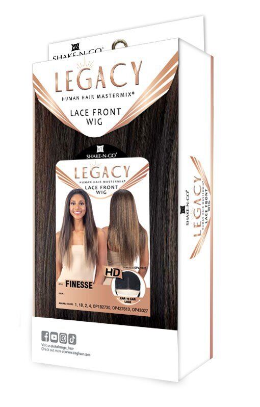 Shake N Go Legacy Human Mastermix Long Straight HD Lace Front Hair Wig - FINESSE