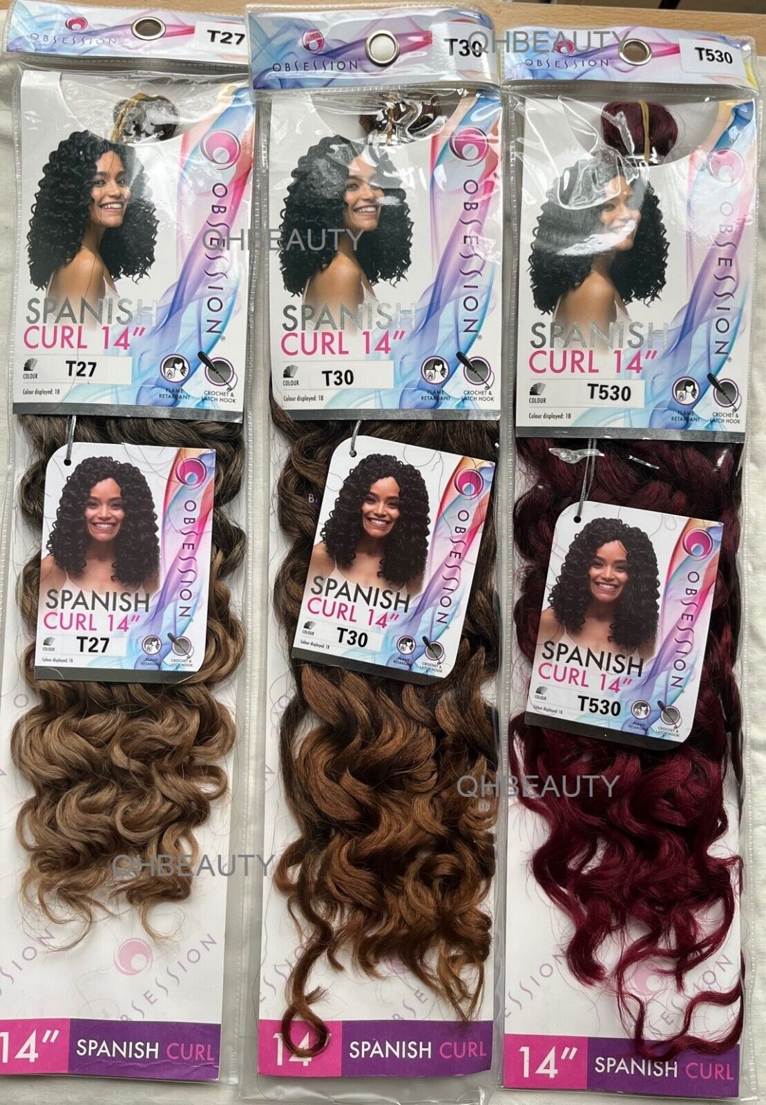 Obsession Synthetic Crochet Braid Curly Hair Extension - Spanish Curl 14 INCH